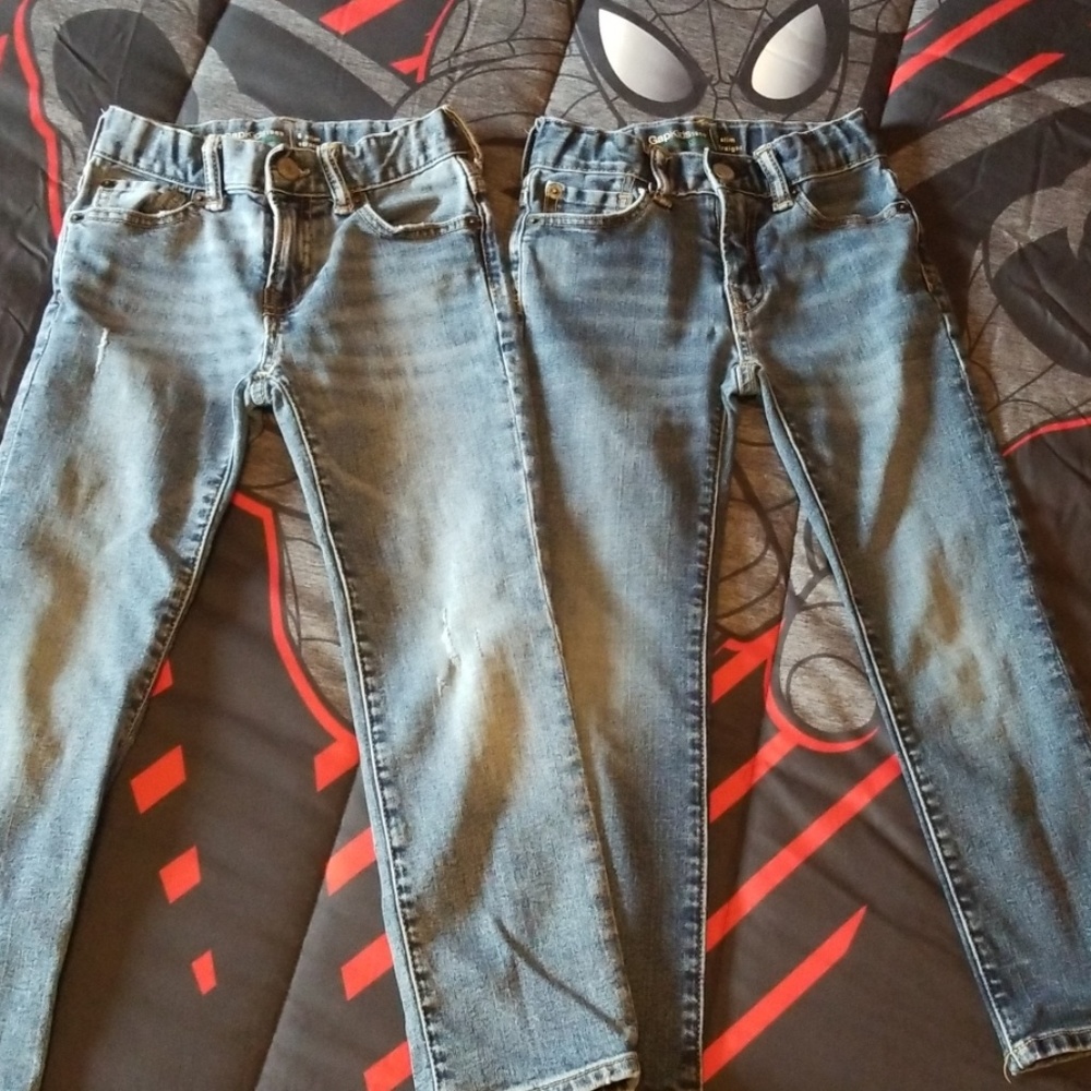 2 pairs boys GAP slim straight jeans